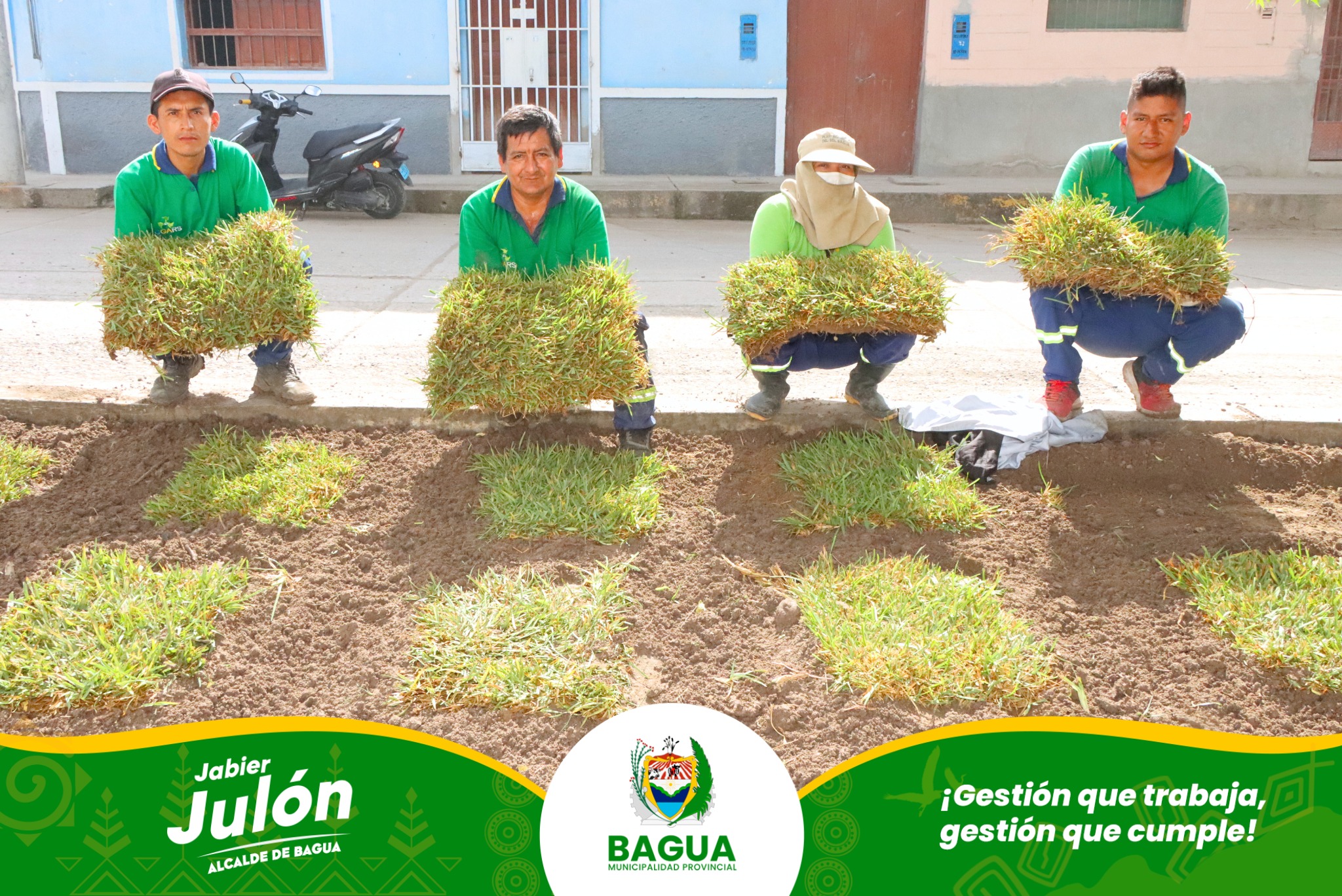 Recuperamos 27 cuadras de áreas verdes en Bagua. 