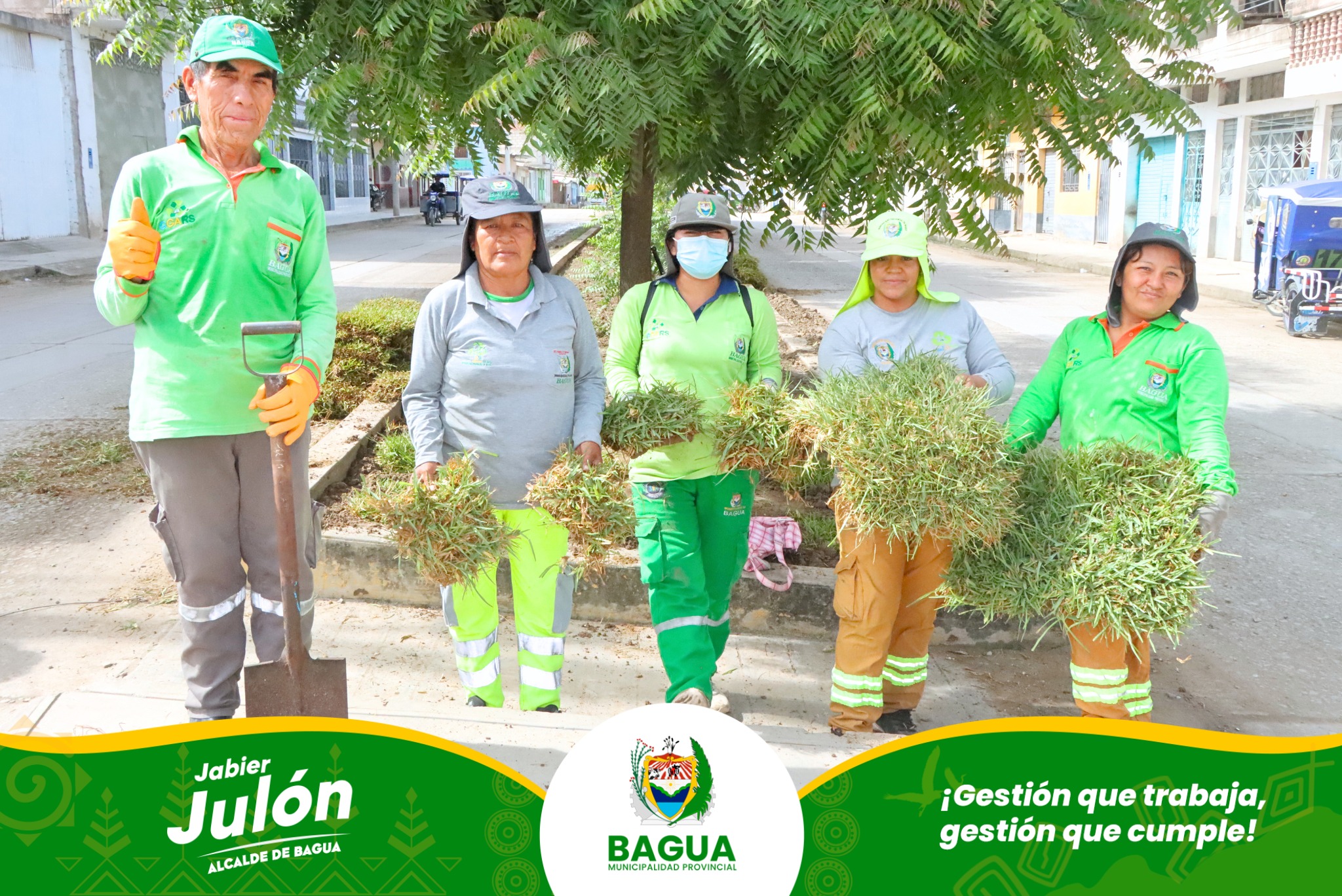 Recuperamos 27 cuadras de áreas verdes en Bagua. 