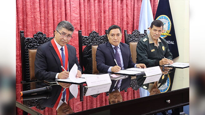 Autoridades del Poder Judicial del Callao, Región Policial y Municipio de Bellavista firmaron acta de compromiso para frenar la violencia contra la mujer en dicha comuna
