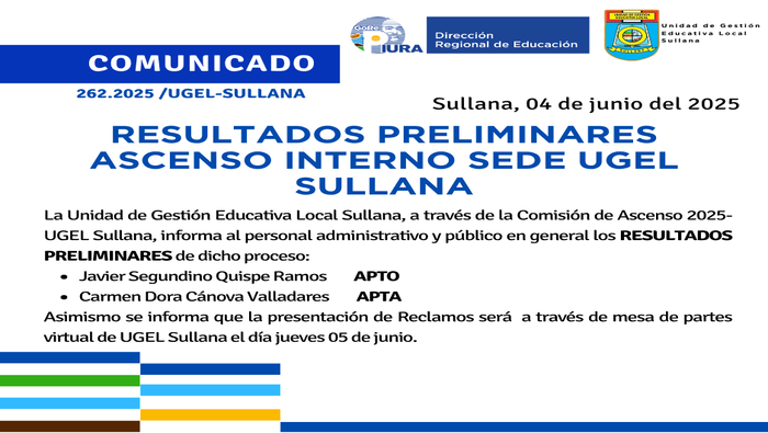 Comunicado N°262-2025