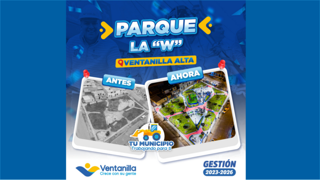🏞️ El parque La “W” de Ventanilla Alta ya es parte de los más de 80 renovados. Ahora cuenta con mejor iluminación, juegos, cámara de seguridad y botón de pánico. ¡Más espacios seguros para tu familia