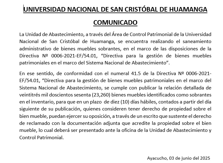 Se cumple con publicar la relación detallada de (23,260) bienes muebles identificados como sobrantes en el inventario.