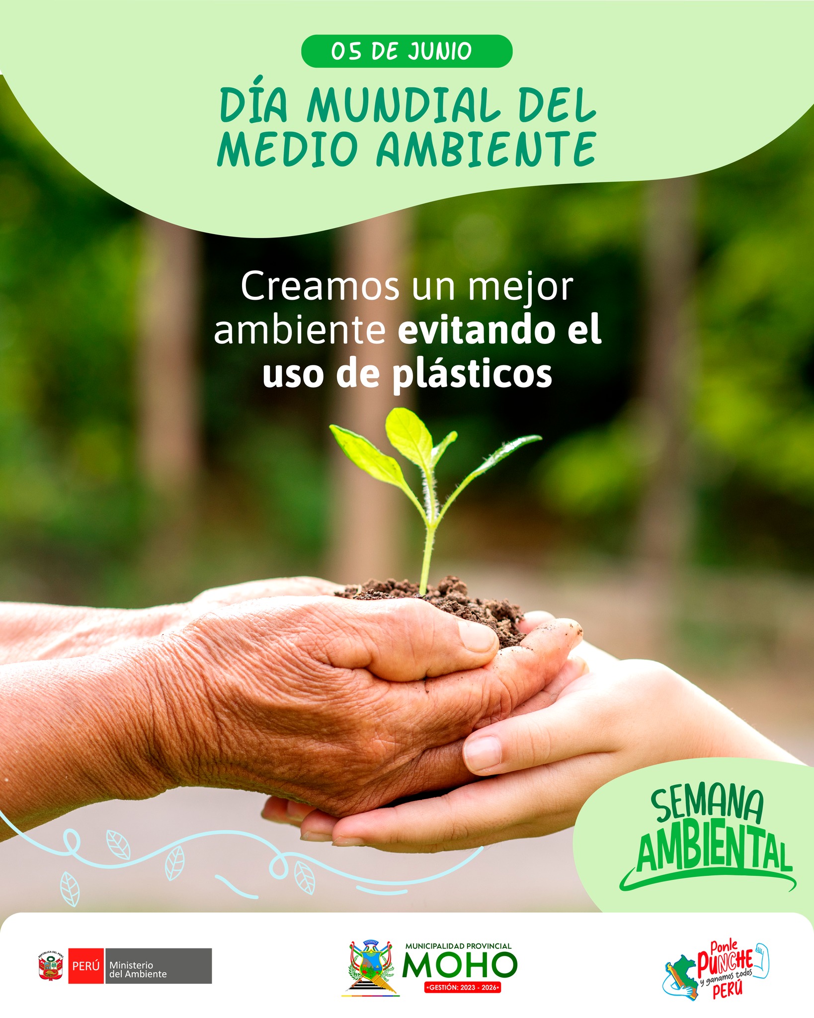 El documento informa sobre un evento que se realizará el jueves 5 de junio en la plaza de armas de Moho con motivo del Día Mundial del Medio Ambiente. Este evento busca generar conciencia sobre el cuidado del planeta y está siendo organizado por dos instituciones locales: la Municipalidad Provincial de Moho y la UGEL Moho (Unidad de Gestión Educativa Local).
La actividad principal será una marcha de sensibilización que empezará a las 10:00 a. m., en la que participarán diferentes instituciones educativas de la zona. El objetivo es involucrar a la comunidad, especialmente a los estudiantes, en acciones que promuevan la protección del medio ambiente.