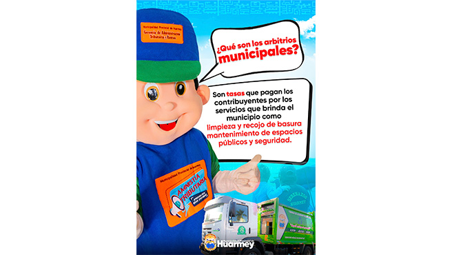 Recordando a nuestros vecinos que el pago oportuno del impuesto predial, arbitrios municipales e impuesto vehicular