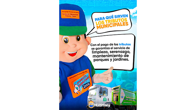 Recordando a nuestros vecinos que el pago oportuno del impuesto predial, arbitrios municipales e impuesto vehicular