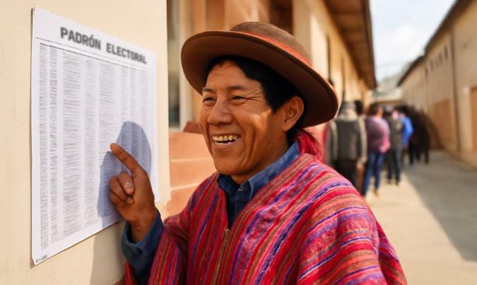 Foto referencial. Ciudadano revisando el padrón electoral