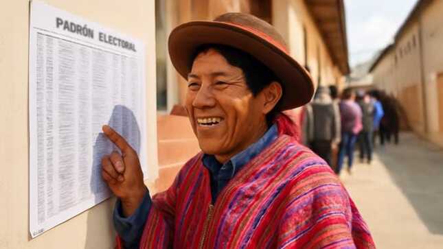 Foto referencial. Ciudadano revisando el padrón electoral