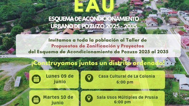 Imagen jpg sobre convocatoria para el esquema de Acondicionamiento Urbano de Pozuzo 2025-2035