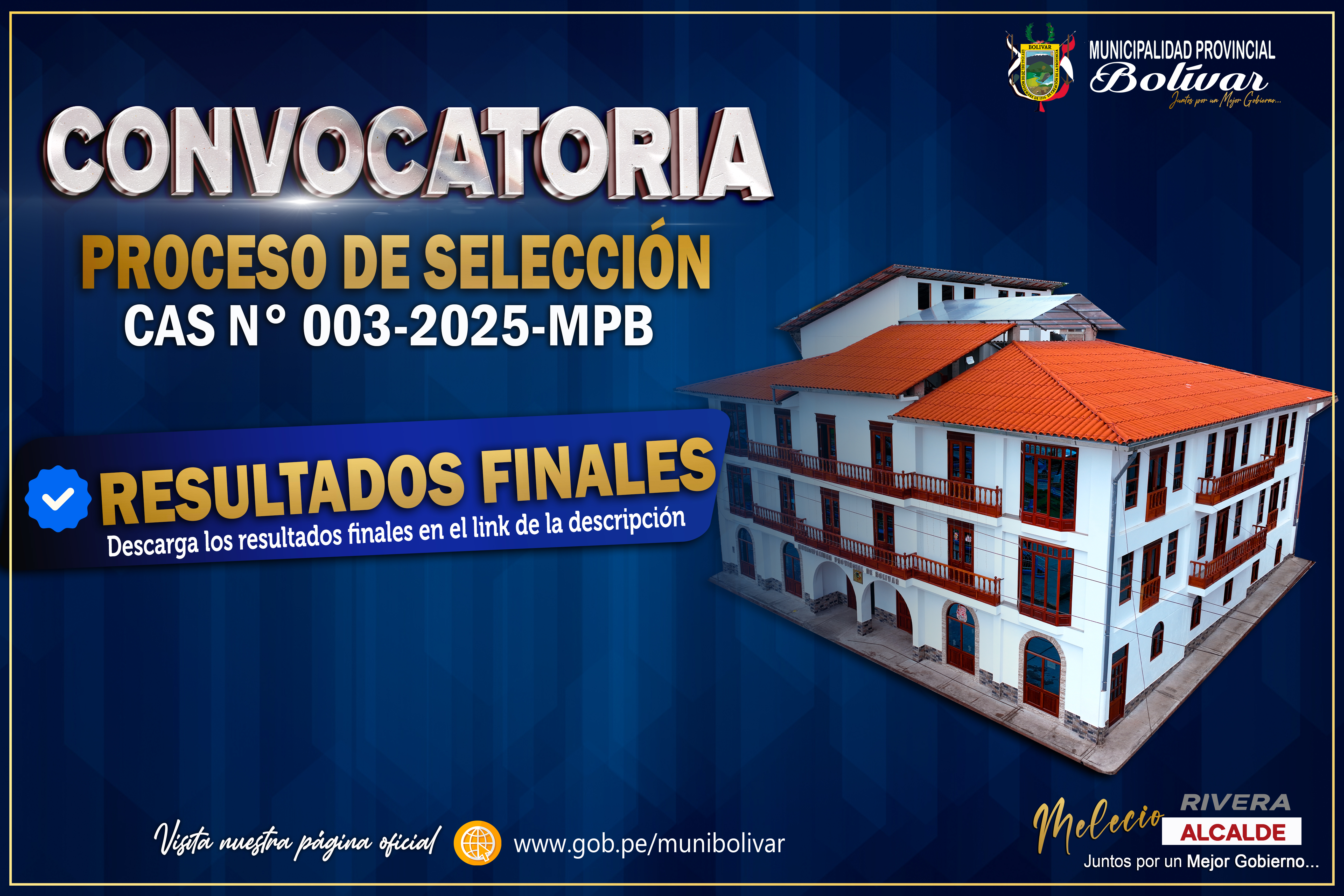 CONVOCATORIA CAS N°003-2025 RESULTADOS FINALES