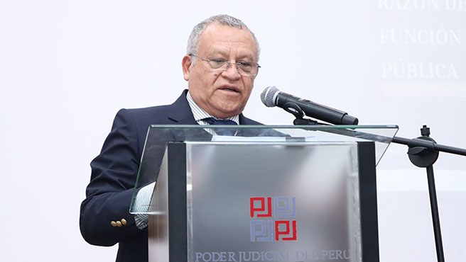 juez supremo de Investigación Preparatoria de la Corte Suprema de Justicia de la República, Juan Carlos Checkley Soria, expuso sobre razón de la función pública en la Corte Superior del Callao
