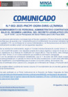 Vista preliminar de documento Comunicado Nº 002-2025-PNCPF-OGRH-DIRIS-LE