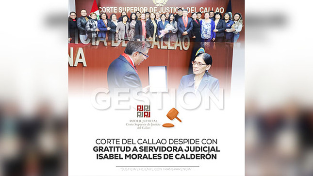 Corte Superior del Callao reconoce con gratitud a servidora judicial Isabel Morales de Calderón