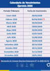 Vista preliminar de documento Calendario de vencimientos Ejercicio 2020 - Aporte por Regulación