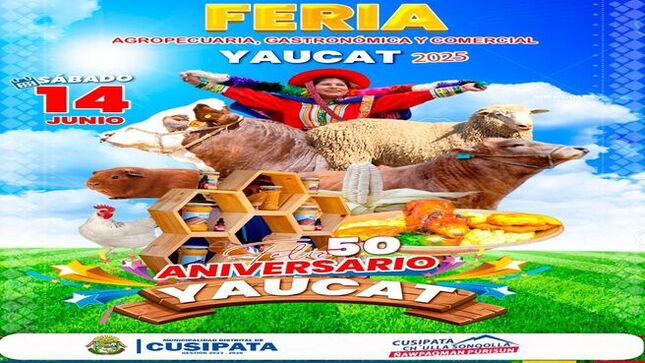 Por el 50 aniversario de la comunidad Campesina de Yaucat, este 14 de junio se parte de la feria agropecuaria comunal Yaucat 2025