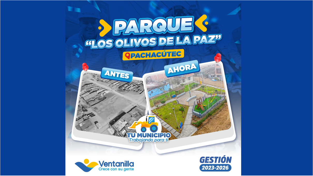 Nuevo parque en Los Olivos de la Paz brinda áreas verdes, juegos e iluminación para las familias. 🌳🛝💡