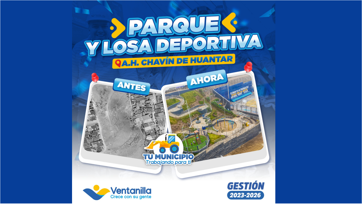 ⚽Nuevo parque y losa deportiva para Chavín de Huántar ¡Seguimos mejorando Ventanilla!🏞️