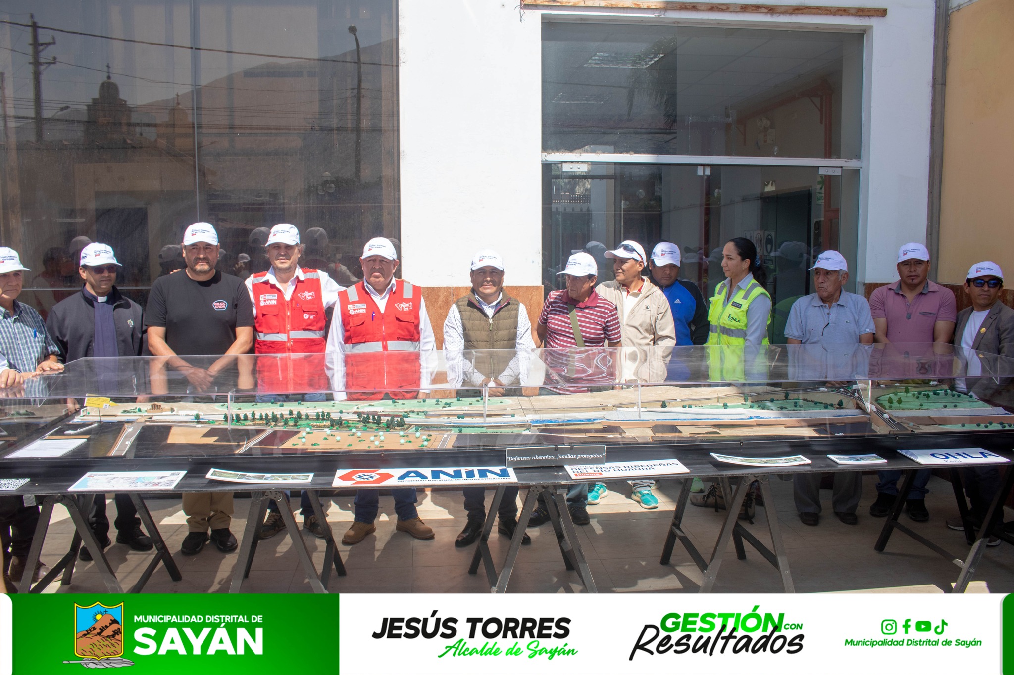 #GestiónMunicipal MUNICIPALIDAD DE SAYÁN, ANIN Y OHLA PRESENTAN MAQUETA DE PROYECTO DE DEFENSAS RIBEREÑAS DEL RÍO HUAURA