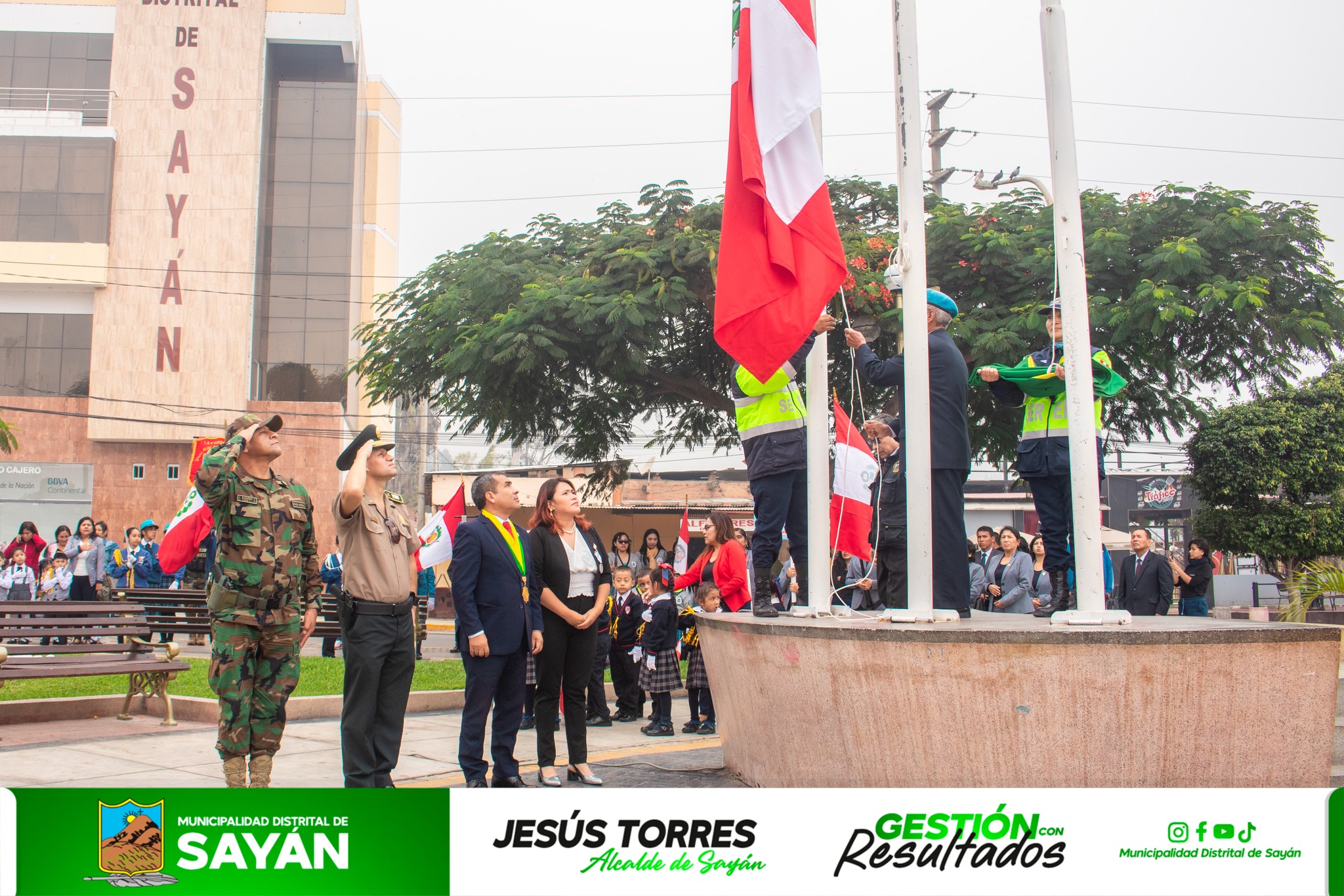#ActoCívico SAYÁN CONMEMORA EL 145° ANIVERSARIO DE LA BATALLA DE ARICA Y RENOVACIÓN DEL JURAMENTO A LA BANDERA