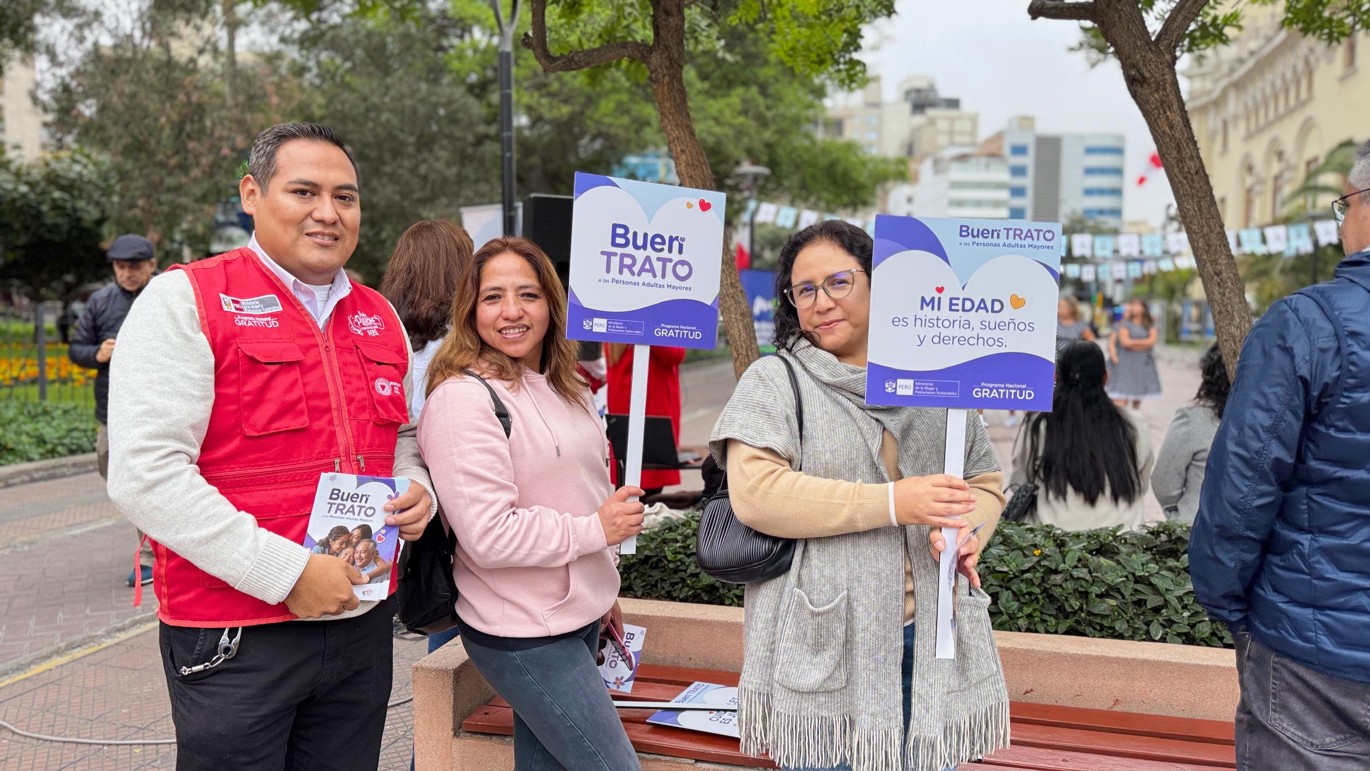 MIMP promueve el buen trato y gratitud a las personas adultas mayores con colorida activación en Miraflores