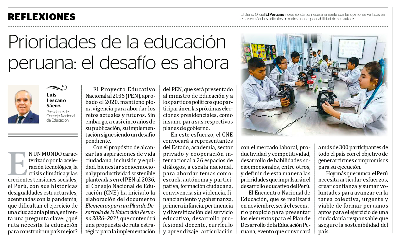 Prioridades de la Educación Peruana: El desafío es ahora