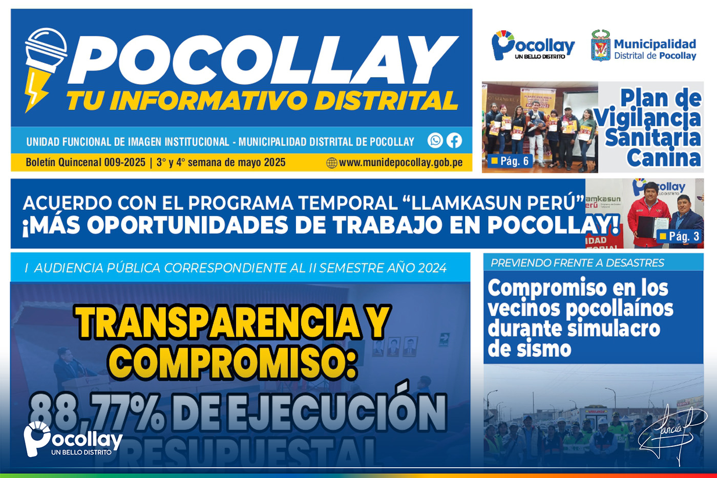 Boletín quincenal: Pocollay tu informativo distrital (Mayo 009-2025)