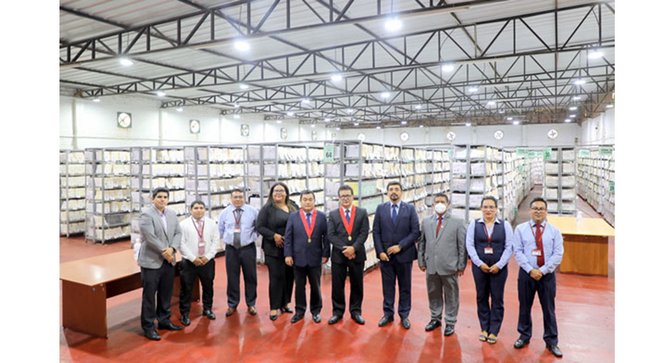 Consejero Johnny Cáceres Valencia y Presidente de la Corte de Tumbes Supervisaron Archivo Desconcentrado de La Sede Judicial