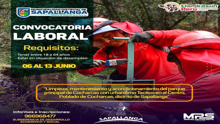 Convocatoria Laboral Llamkasun 2025