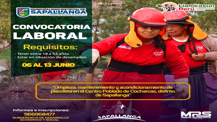 Convocatoria Laboral Llamkasun 2025
