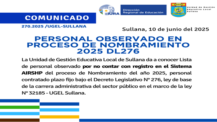 Comunicado N°270-2025