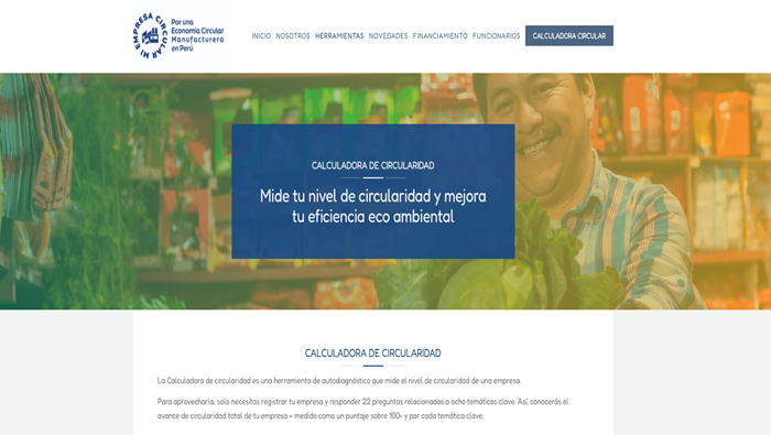 Captura de la herramienta de circularidad