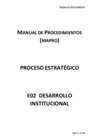 Vista preliminar de documento MAPRO O2 "E02 Desarrollo Institucional"