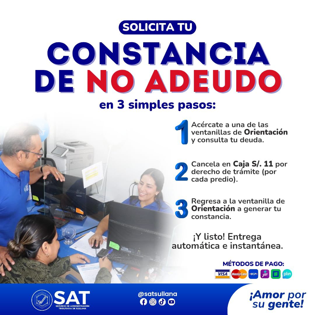 NECESITAS UNA CONSTANCIA DE NO ADEUDO