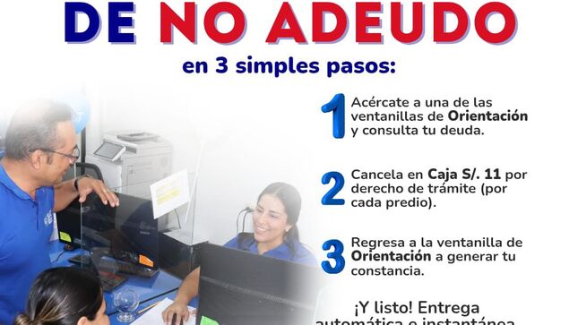 NECESITAS UNA CONSTANCIA DE NO ADEUDO