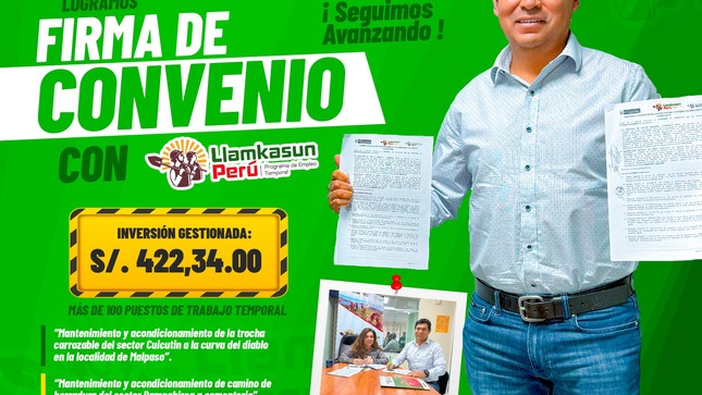 Logramos firma de convenio con Llamkasun
