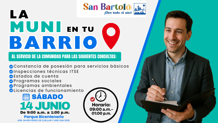 Municipalidad de San Bartolo llevará servicios municipales a los vecinos de forma directa y gratuita.