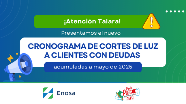 Alerta - cortes por deudas acumuladas en Talara