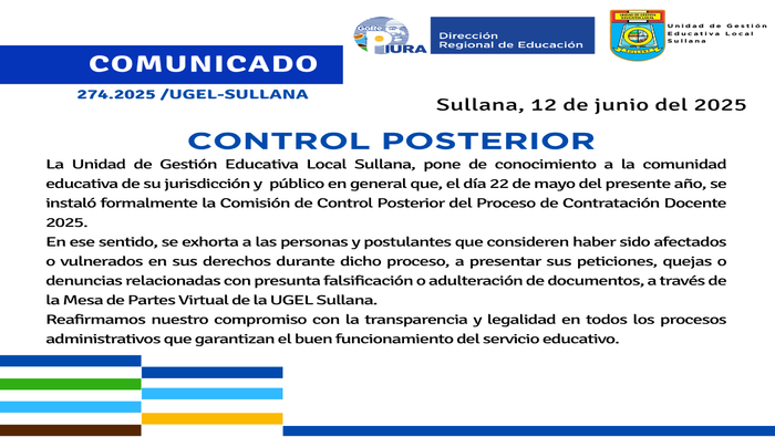 Comunicado N°274-2025