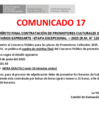 Vista preliminar de documento COMUNICADO 17 -CUADRO FINAL DE  PROMOTORES CULTURALES - EXCEPCIONAL