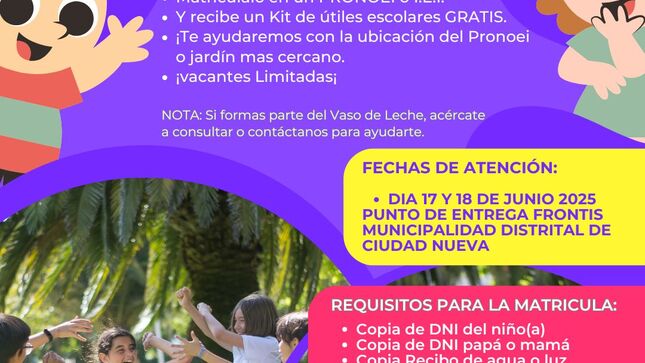 Matricula de 3 años de la estrategia "Niños brillantes del futuro" - Compromisos FED 2025