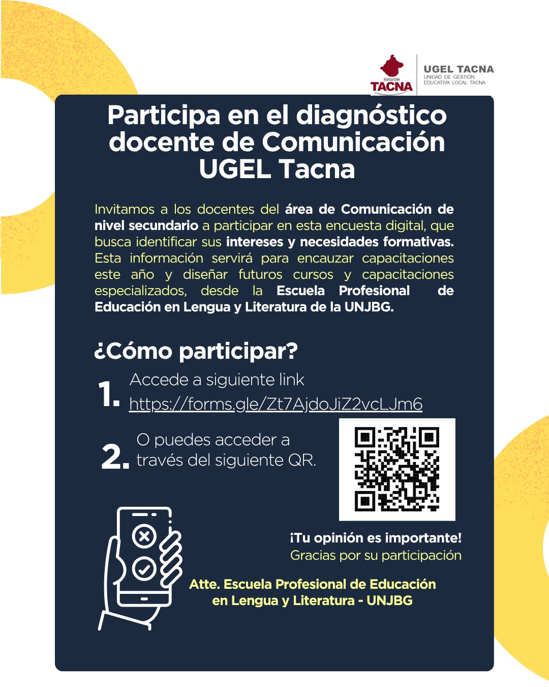 Participa en el diagnóstico docente de Comunicación UGEL Tacna