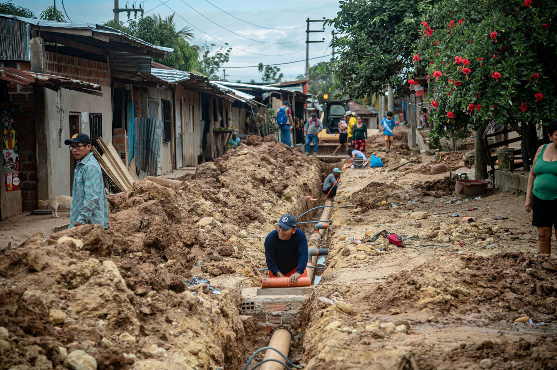 venimos construyendo una matriz de desagüe de 130 metros lineales