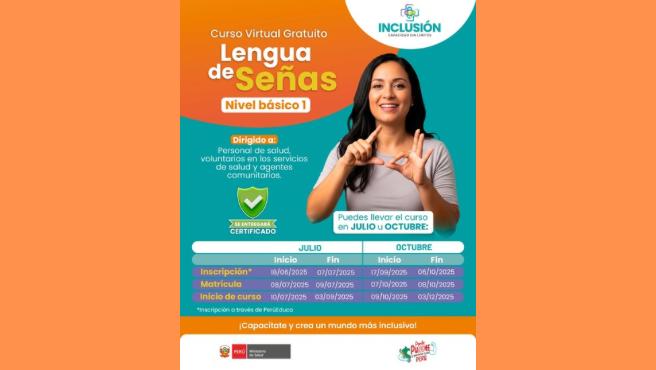 Minsa lanza curso de lengua de señas para mejorar la atención a personas con discapacidad auditiva en los servicios de salud