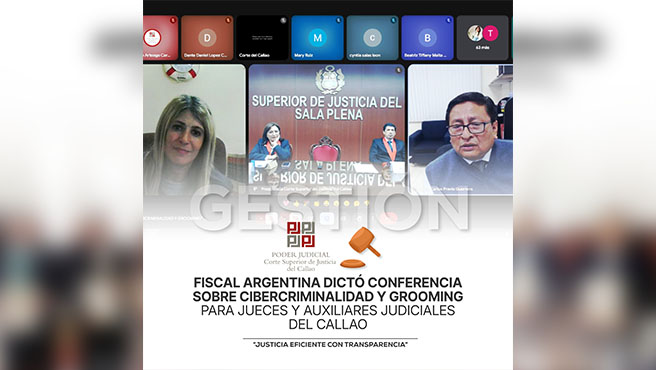 Fiscal argentina dictó conferencia sobre Cibercriminalidad y Grooming para jueces y auxiliares judiciales del Callao