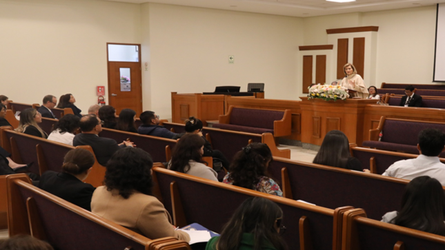 Presidenta del TC Luz Pacheco expuso en evento sobre la libertad religiosa en el Perú en cuanto a la asistencia religiosa
