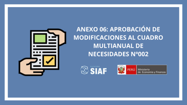 Banner del cuadro multianual de necesidades N°002