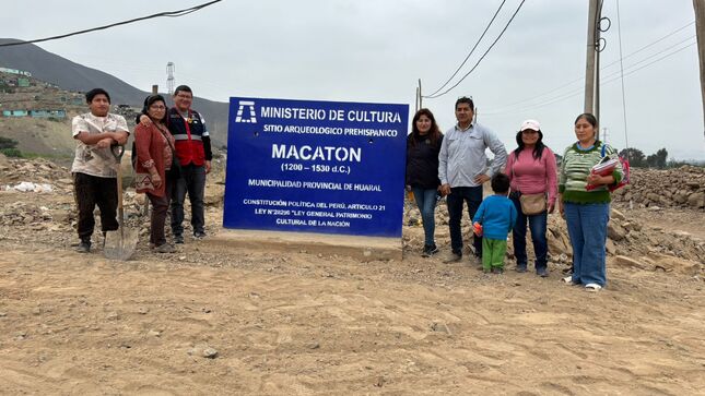 Municipalidad provincial de Huaral coloca señaleticas para la protección de patrimonio cultural en el C.P El Ángel Macaton