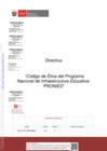 Vista preliminar de documento DIRECTIVA “Código de Ética del Programa Nacional de Infraestructura Educativa- PRONIED”