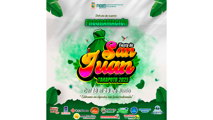 Vive la fiesta de San Juan 2025 en la ciudad de Tarapoto.