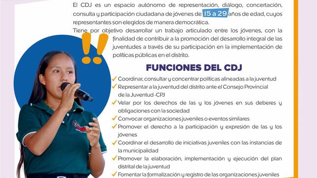 Sé parte de los nuevos representantes juveniles de nuestro distrito y contribuye con ideas, propuestas y proyectos para el desarrollo de Villa Kintiarina. 💪✨