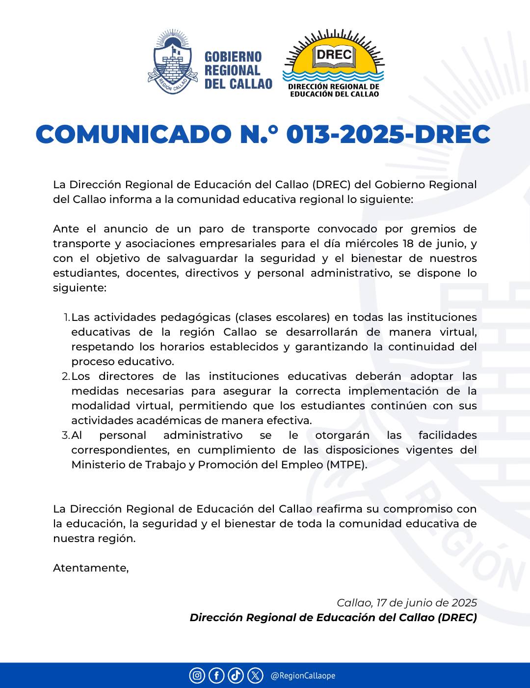 Dirección Regional de Educación del Callao